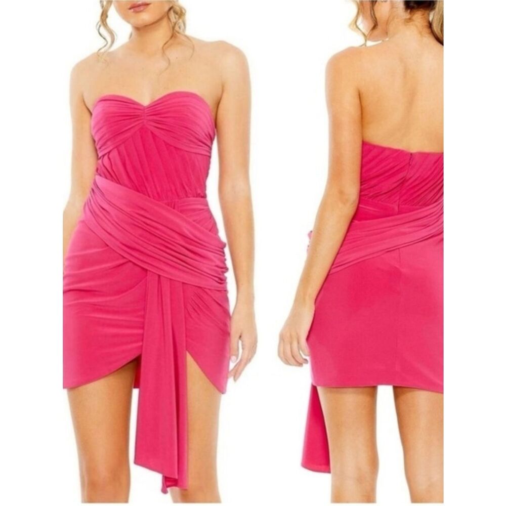 Mac Duggal  Strapless Sweetheart Neckline Ruched Mini Dress Size 4 NWT 11565
